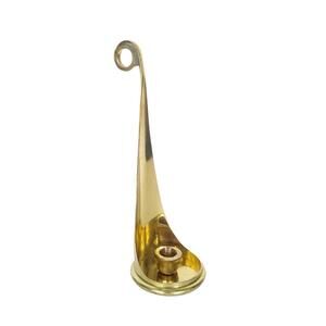 Vintage Solid Brass Candle Holder with Finger Loop